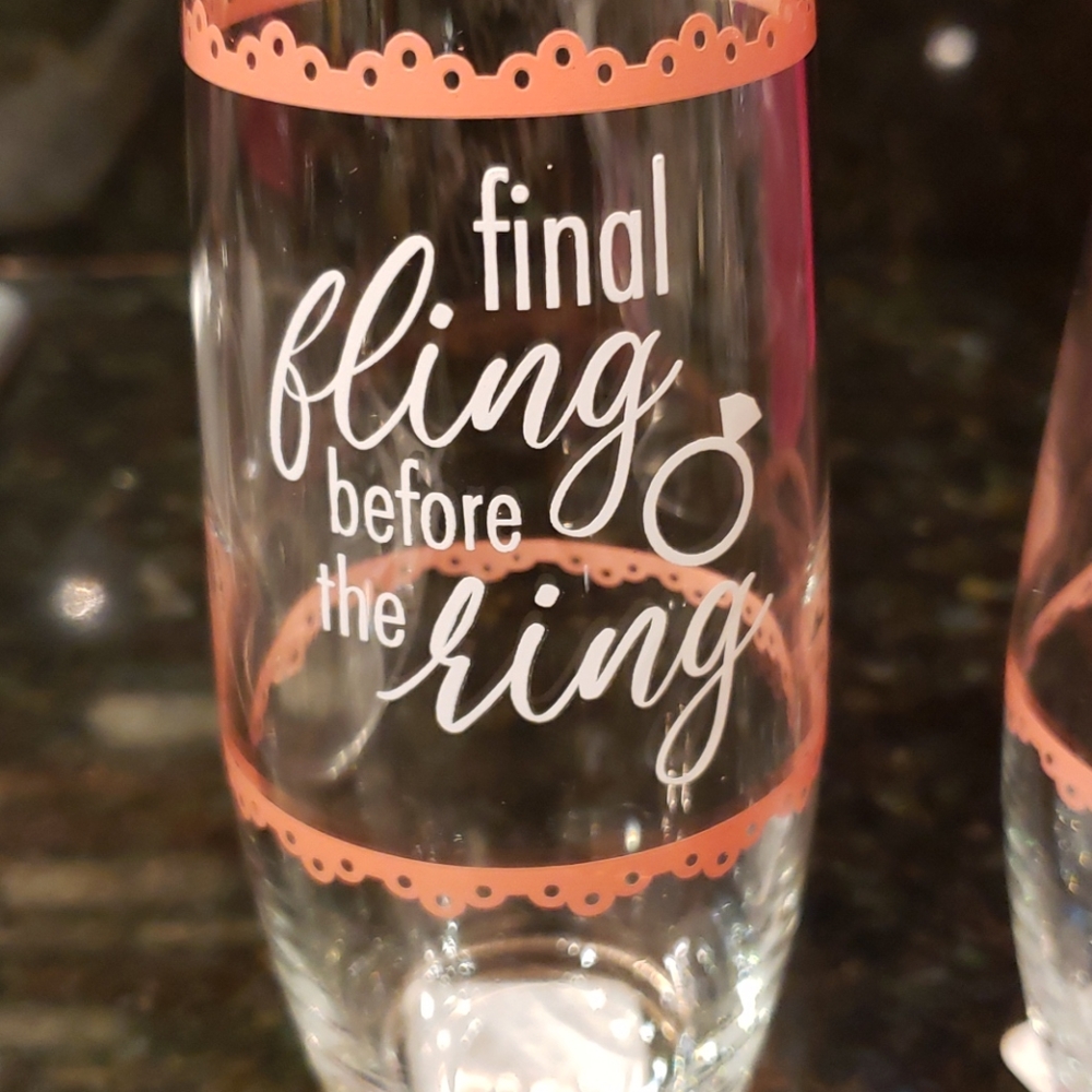 Bridal stemless wine glass!